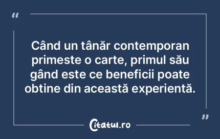 Când un tânăr contemporan primește o... Când un tânăr contemporan primește o...