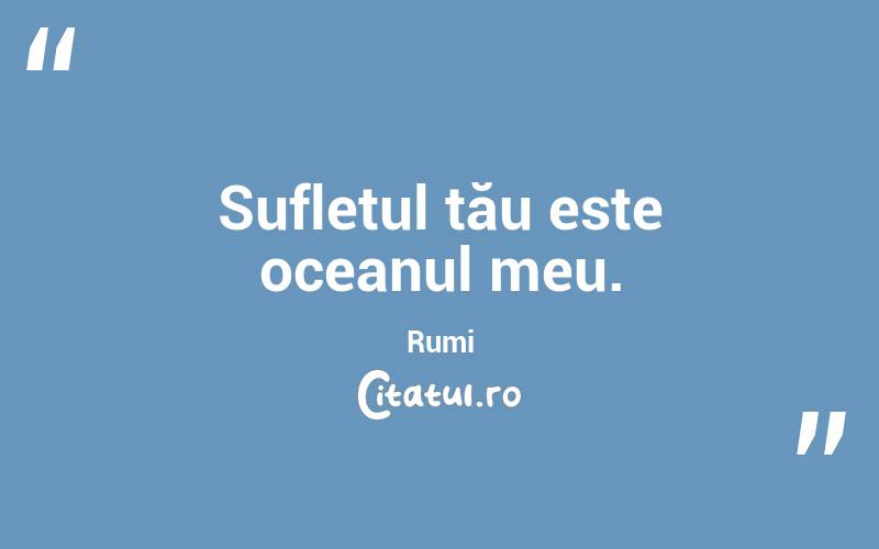 Sufletul tău este oceanul meu. Rumi

