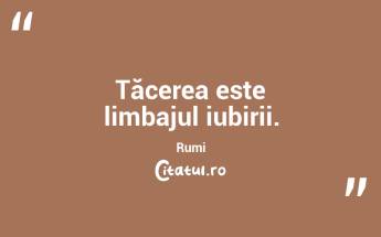 Tăcerea este limbajul iubirii. Rumi...