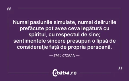 Numai pasiunile simulate, numai deliruri... Numai pasiunile simulate, numai deliruri...