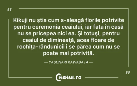 Kikuji nu ştia cum s-aleagă florile po... Kikuji nu ştia cum s-aleagă florile po...