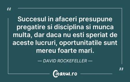 Succesul in afaceri presupune pregatire ... Succesul in afaceri presupune pregatire ...