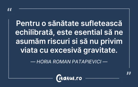 Pentru o sănătate sufletească echilib...