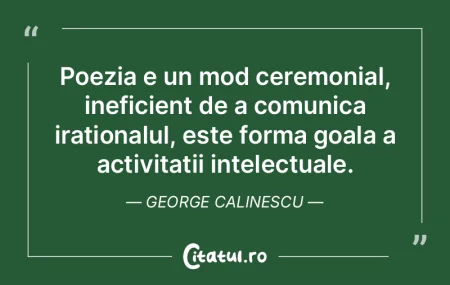 Poezia e un mod ceremonial, ineficient d... Poezia e un mod ceremonial, ineficient d...