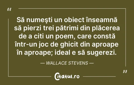 Să numeşti un obiect înseamnă să pi... Să numeşti un obiect înseamnă să pi...