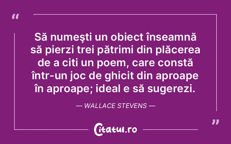 Citat Wallace Stevens - citate spiritualitate