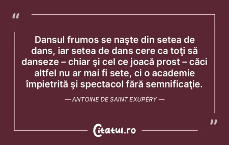 Dansul frumos se naşte din setea de dan... Dansul frumos se naşte din setea de dan...