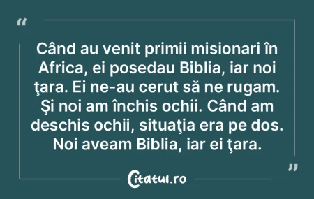Când au venit primii misionari în Afri... Când au venit primii misionari în Afri...