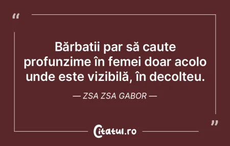 Bărbații par să caute profunzime în ...