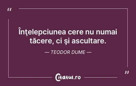 Înţelepciunea cere nu numai tăcere, c... Înţelepciunea cere nu numai tăcere, c...