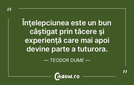 Înţelepciunea este un bun câştigat p... Înţelepciunea este un bun câştigat p...