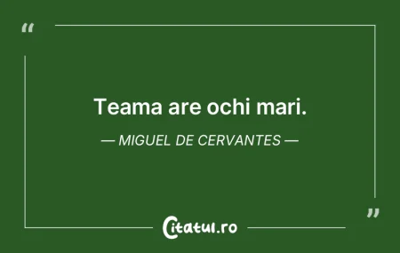 Teama are ochi mari. Miguel de Cervantes