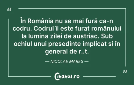 În România nu se mai fură ca-n codru.... În România nu se mai fură ca-n codru....