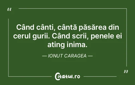 Când cânți, cântă păsărea din cer... Când cânți, cântă păsărea din cer...