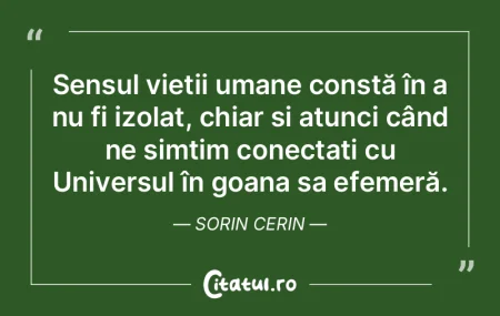 Sensul vieții umane constă în a nu fi... Sensul vieții umane constă în a nu fi...