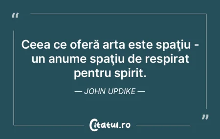 Ceea ce oferă arta este spaţiu - un an... Ceea ce oferă arta este spaţiu - un an...