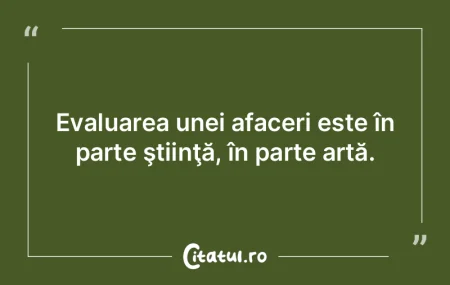 Evaluarea unei afaceri este în parte ş... Evaluarea unei afaceri este în parte ş...