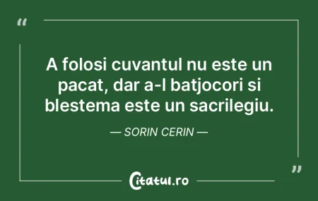 A folosi cuvantul nu este un pacat, dar ... A folosi cuvantul nu este un pacat, dar ...