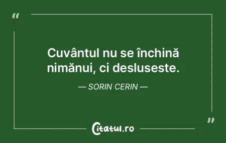 Cuvântul nu se închină nimănui, ci d... Cuvântul nu se închină nimănui, ci d...
