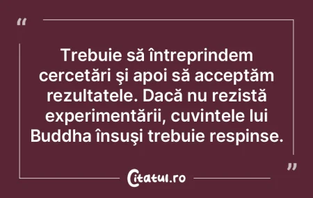 Trebuie să întreprindem cercetări şi... Trebuie să întreprindem cercetări şi...