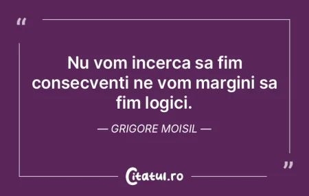 Nu vom incerca sa fim consecventi ne vom... Nu vom incerca sa fim consecventi ne vom...