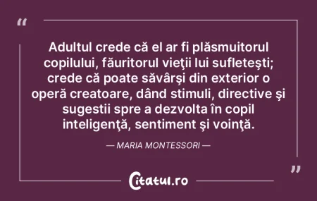 Adultul crede că el ar fi plăsmuitorul... Adultul crede că el ar fi plăsmuitorul...