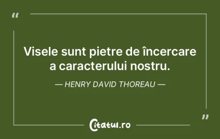 Visele sunt pietre de încercare a carac... Visele sunt pietre de încercare a carac...