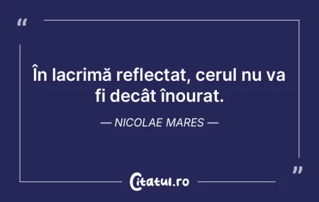 În lacrimă reflectat, cerul nu va fi d... În lacrimă reflectat, cerul nu va fi d...