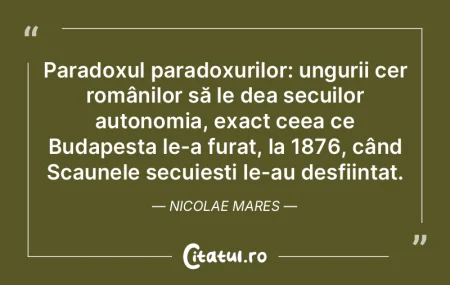 Paradoxul paradoxurilor: ungurii cer rom... Paradoxul paradoxurilor: ungurii cer rom...