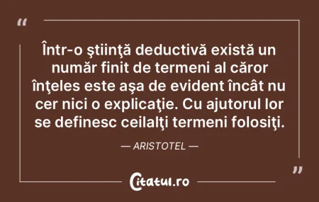 Într-o ştiinţă deductivă există un... Într-o ştiinţă deductivă există un...