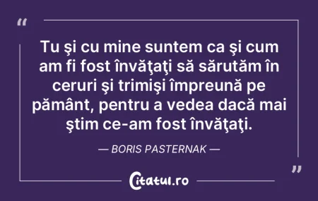 Tu şi cu mine suntem ca şi cum am fi f...