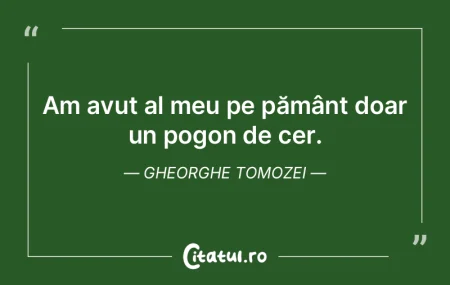 Am avut al meu pe pământ doar un pogon...