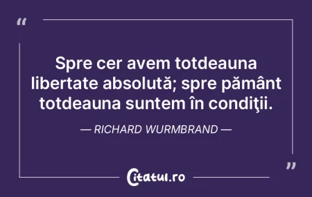 Spre cer avem totdeauna libertate absolu... Spre cer avem totdeauna libertate absolu...
