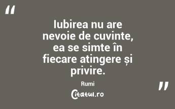 Iubirea nu are nevoie de cuvinte, ea se simte în fiecare atingere și privire. Rumi...