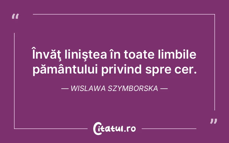 Citat Wislawa Szymborska - citate spiritualitate