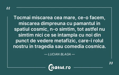 Tocmai miscarea cea mare, ce-o facem, mi... Tocmai miscarea cea mare, ce-o facem, mi...