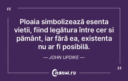 Ploaia simbolizează esența vieții, fi...