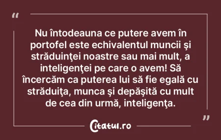 Nu întodeauna ce putere avem în portof... Nu întodeauna ce putere avem în portof...