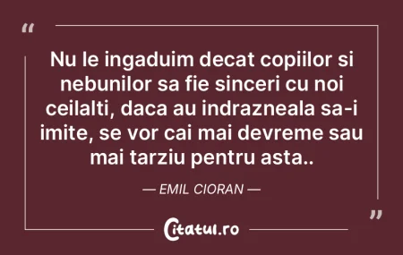 Nu le ingaduim decat copiilor si nebunil... Nu le ingaduim decat copiilor si nebunil...