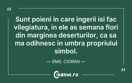 Sunt poieni in care ingerii isi fac vile... Sunt poieni in care ingerii isi fac vile...