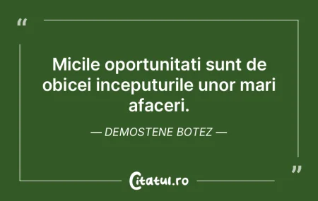 Micile oportunitati sunt de obicei incep... Micile oportunitati sunt de obicei incep...