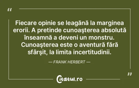 Fiecare opinie se leagănă la marginea ... Fiecare opinie se leagănă la marginea ...