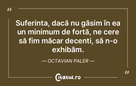 Suferința, dacă nu găsim în ea un mi...