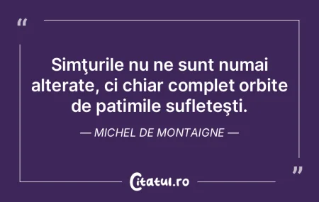 Simţurile nu ne sunt numai alterate, ci... Simţurile nu ne sunt numai alterate, ci...