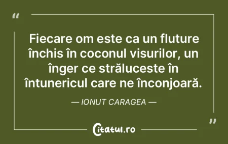Fiecare om este ca un fluture închis î... Fiecare om este ca un fluture închis î...