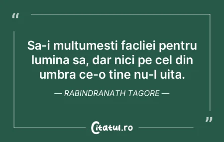 Sa-i multumesti facliei pentru lumina sa... Sa-i multumesti facliei pentru lumina sa...