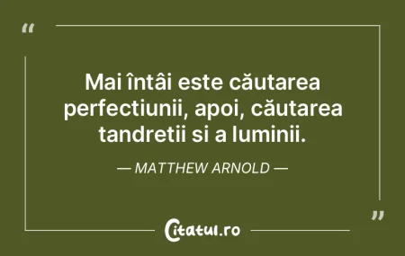 Mai întâi este căutarea perfecțiunii... Mai întâi este căutarea perfecțiunii...