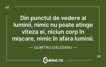 Din punctul de vedere al luminii, nimic ... Din punctul de vedere al luminii, nimic ...