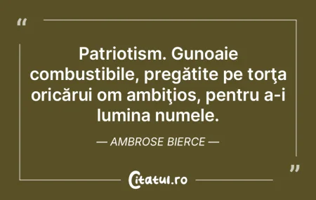 Patriotism. Gunoaie combustibile, pregă...