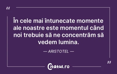 În cele mai întunecate momente ale noa...